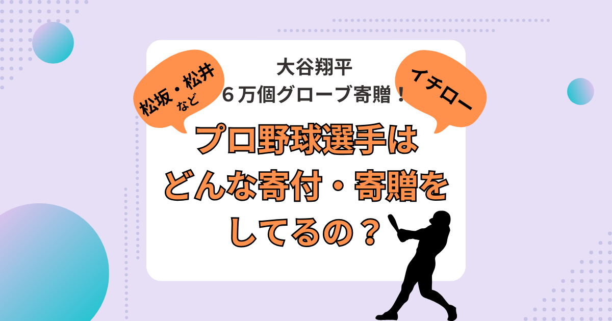 プロ野球選手の寄付・寄贈記事